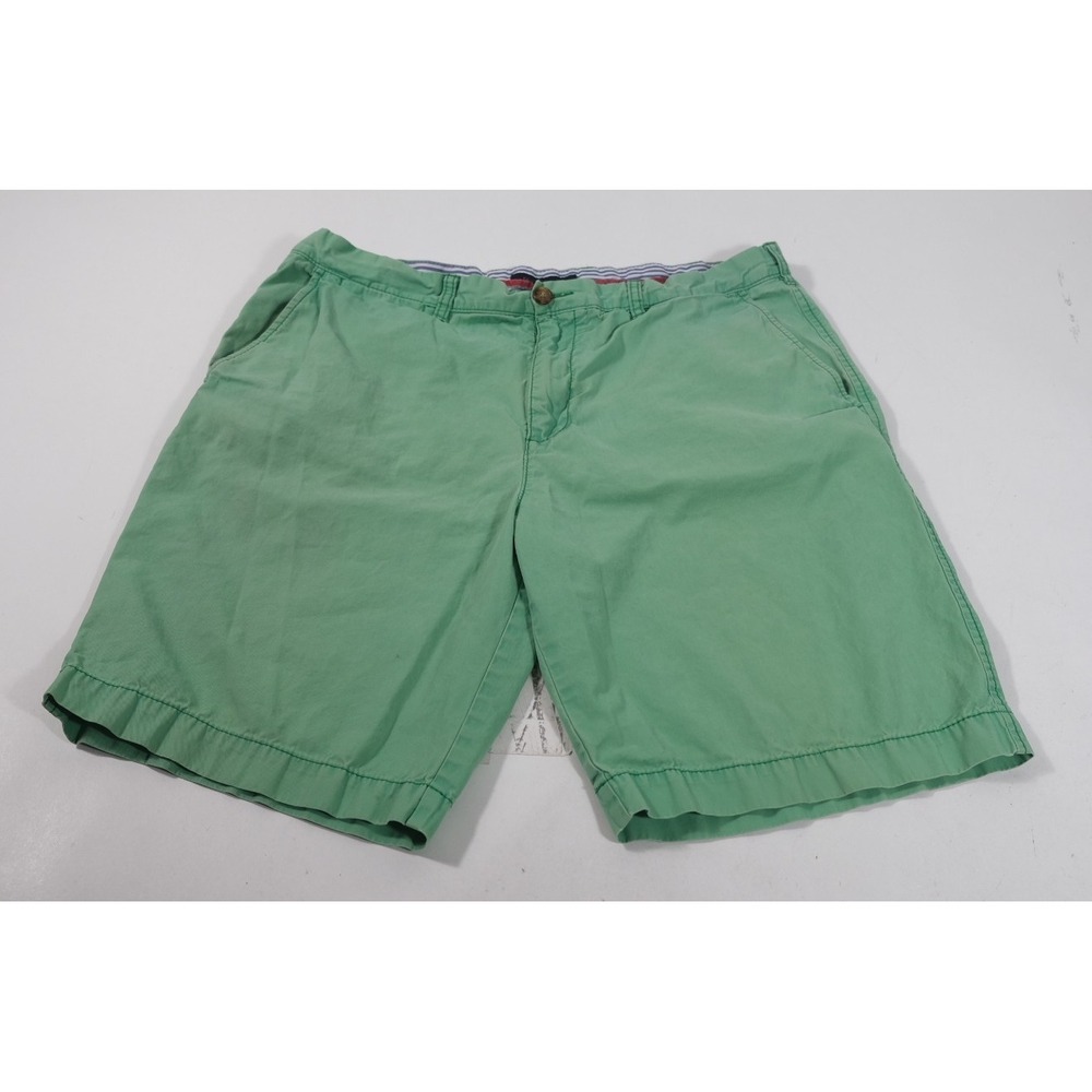 Tommy Hilfiger Shorts Men 38 Green Chino Classic Fit Cotton Twill Casual Flat